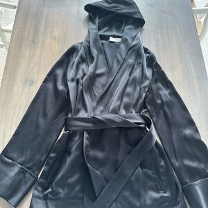 YSL Saint Laurent Satin crepe hooded jacket 
Size FR36
